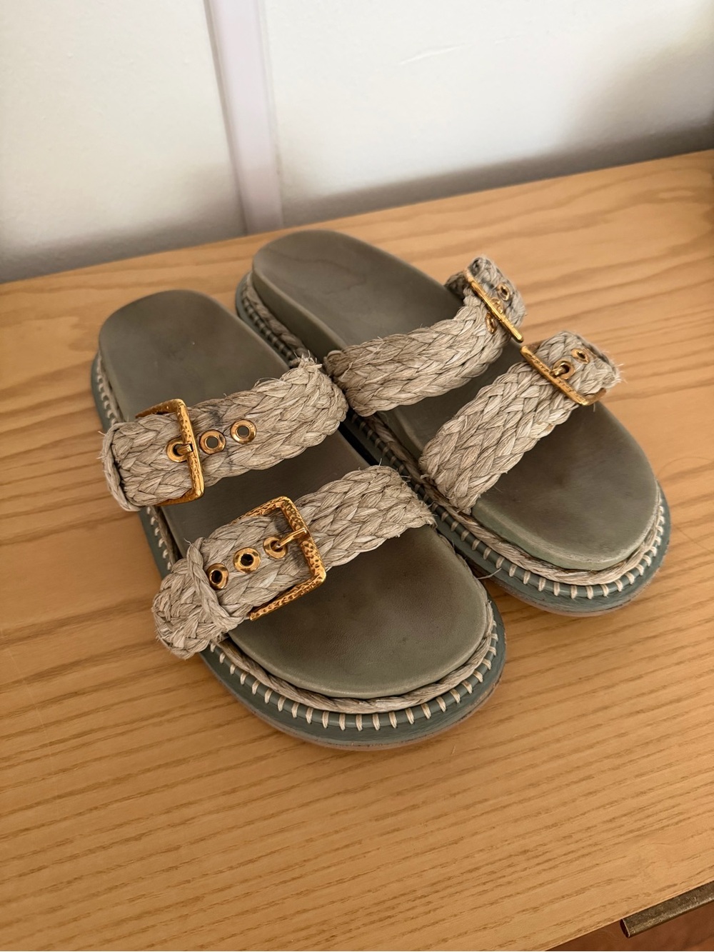Ulla Johnson Kiera Raffia Slide Sandals